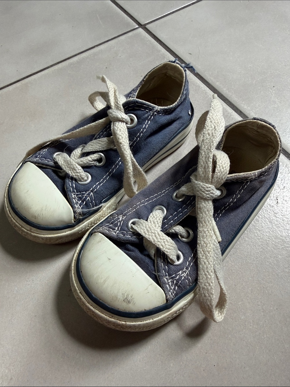 Converse Kids Navy Canvas Sneakers with White Toe Caps